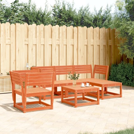 Juego de muebles jardín 5 pzas madera maciza pino marrón cera de , Conjuntos de jardín - Ref: Foro24-3216917, Precio: 479,72 ...