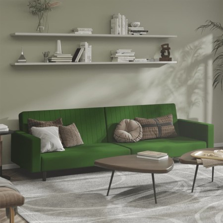 Sofá cama de 2 plazas terciopelo verde oscuro de , Sofás - Ref: Foro24-375939, Precio: 267,11 €, Descuento: %
