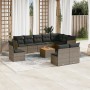 Set de sofás de jardín 11 pzas y cojines ratán sintético gris de , Conjuntos de jardín - Ref: Foro24-3223701, Precio: 608,41 ...