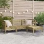 3-seater garden sofa with footrest in impregnated pine wood by , Modular outdoor sofas - Ref: Foro24-838060, Price: 181,75 €,...