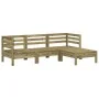 3-seater garden sofa with footrest in impregnated pine wood by , Modular outdoor sofas - Ref: Foro24-838060, Price: 181,75 €,...