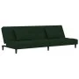 Sofá cama de 2 plazas con dos almohadas terciopelo verde oscuro de , Sofás - Ref: Foro24-375809, Precio: 246,10 €, Descuento: %