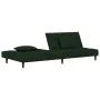 Sofá cama de 2 plazas con dos almohadas terciopelo verde oscuro de , Sofás - Ref: Foro24-375809, Precio: 246,10 €, Descuento: %