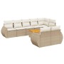 Set de sofás de jardín 9 pzas con cojines ratán sintético beige de , Conjuntos de jardín - Ref: Foro24-3257423, Precio: 672,8...