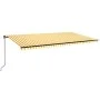 Manual retractable awning with yellow and white LED light 600x350 m by , Awnings - Ref: Foro24-3069243, Price: 739,95 €, Disc...