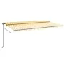 Manual retractable awning with yellow and white LED light 600x350 m by , Awnings - Ref: Foro24-3069243, Price: 739,95 €, Disc...