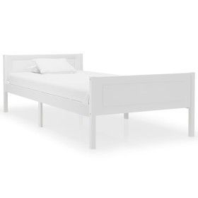 Estructura de cama de madera maciza de pino blanca 90x200 cm de vidaXL, Camas y somieres - Ref: Foro24-322103, Precio: 138,17...