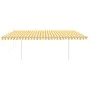 Toldo automático LED y sensor de viento amarillo blanco 5x3 m de , Toldos - Ref: Foro24-3069993, Precio: 750,90 €, Descuento: %