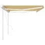 Toldo automático LED y sensor de viento amarillo blanco 5x3 m de , Toldos - Ref: Foro24-3069993, Precio: 750,90 €, Descuento: %