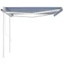 Toldo automático con LED y sensor de viento azul blanco 4x3 m de , Toldos - Ref: Foro24-3069951, Precio: 702,61 €, Descuento: %