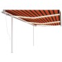 Toldo automático LED sensor de viento naranja y marrón 6x3 m de , Toldos - Ref: Foro24-3070015, Precio: 994,73 €, Descuento: %