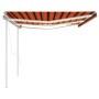 Toldo automático LED sensor de viento naranja y marrón 6x3 m de , Toldos - Ref: Foro24-3070015, Precio: 994,73 €, Descuento: %