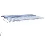Manual retractable awning with blue and white LED light 600x350 cm by , Awnings - Ref: Foro24-3069241, Price: 740,73 €, Disco...