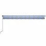 Toldo retráctil manual con luz LED azul y blanco 600x350 cm de , Toldos - Ref: Foro24-3069241, Precio: 740,73 €, Descuento: %