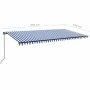 Manual retractable awning with blue and white LED light 600x350 cm by , Awnings - Ref: Foro24-3069241, Price: 740,73 €, Disco...