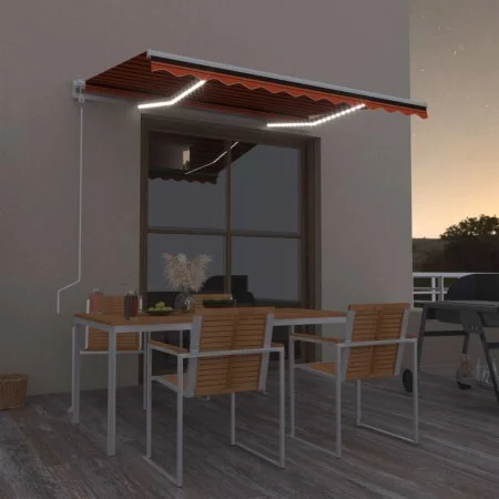 Automatische Markise LED-Windsensor Orangebraun 300x250 cm von , Markisen - Ref: Foro24-3068875, Preis: 469,38 €, Rabatt: %