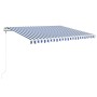 Toldo automático LED sensor de viento azul y blanco 400x350 cm de , Toldos - Ref: Foro24-3068991, Precio: 593,71 €, Descuento: %