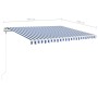 Toldo automático LED sensor de viento azul y blanco 400x350 cm de , Toldos - Ref: Foro24-3068991, Precio: 593,71 €, Descuento: %