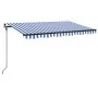 Manual retractable awning with blue and white LED 400x300 cm by , Awnings - Ref: Foro24-3069101, Price: 349,65 €, Discount: %