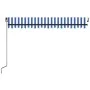 Manual retractable awning with blue and white LED 400x300 cm by , Awnings - Ref: Foro24-3069101, Price: 349,65 €, Discount: %