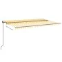 Toldo retráctil manual amarillo y blanco 500x350 cm de , Toldos - Ref: Foro24-3069218, Precio: 430,31 €, Descuento: %