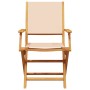 Sillas de jardín plegables 4 uds madera maciza y tela beige en Sillas de jardín | Comprar online en Foru.es