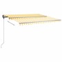 Toldo de pie retráctil manual amarillo y blanco 450x350 cm de , Toldos - Ref: Foro24-3069838, Precio: 536,90 €, Descuento: %