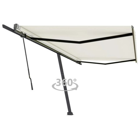 Toldo de pie retráctil manual color crema 500x300 cm de , Toldos - Ref: Foro24-3069777, Precio: 595,33 €, Descuento: %