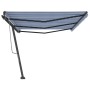 Toldo de pie retráctil manual azul y blanco 600x300 cm de , Toldos - Ref: Foro24-3069796, Precio: 539,51 €, Descuento: %