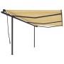 Toldo retráctil manual con postes amarillo y blanco 6x3,5 m de , Toldos - Ref: Foro24-3070278, Precio: 695,36 €, Descuento: %