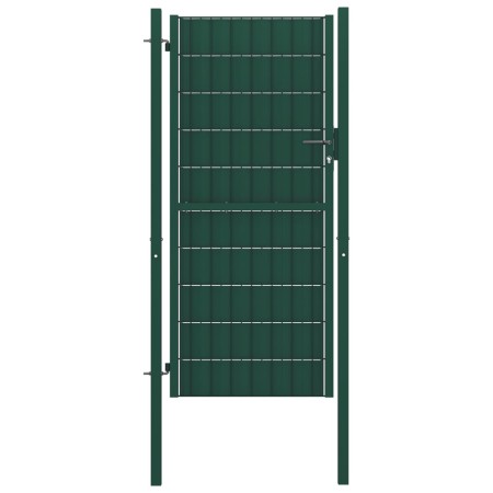 Puerta de valla de PVC y acero verde 100x124 cm de vidaXL, Puertas de jardín - Ref: Foro24-145229, Precio: 171,60 €, Descuent...