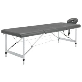 Camilla masaje 4 zonas estructura aluminio antracita 186x68 cm de vidaXL, Mesas de masaje - Ref: Foro24-110176, Precio: 179,6...