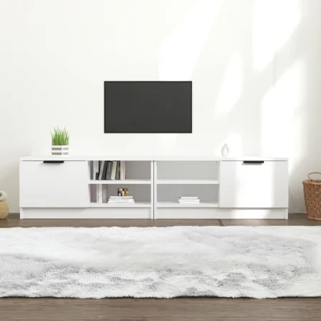 Mueble para TV 2 pzas madera contrachapada blanco 80x35x36,5 cm de , Muebles TV - Ref: Foro24-811467, Precio: 86,36 €, Descue...