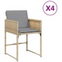Sillones jardín con cojines 4 uds ratán sintético beige mezcla de , Sillas de jardín - Ref: Foro24-365006, Precio: 165,77 €, ...