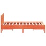 Estructura cama con cabecero madera pino marrón cera 120x190 cm de , Camas y somieres - Ref: Foro24-842673, Precio: 120,49 €,...