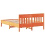 Estructura cama con cabecero madera pino marrón cera 120x190 cm de , Camas y somieres - Ref: Foro24-842673, Precio: 120,49 €,...