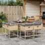 Set comedor de jardín 9 pzas con cojines ratán sintético beige de , Conjuntos de jardín - Ref: Foro24-3211380, Precio: 440,61...