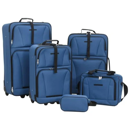 Juego de maletas de viaje de 5 piezas tela azul de , Maletas - Ref: Foro24-4002829, Precio: 139,86 €, Descuento: %
