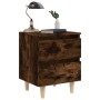 Mesitas de noche 2 uds patas madera roble ahumado 40x35x50 cm de vidaXL, Mesitas de noche - Ref: Foro24-813123, Precio: 68,81...