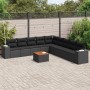 Set de sofás de jardín 10 pzas cojines ratán sintético negro de , Conjuntos de jardín - Ref: Foro24-3225488, Precio: 635,70 €...