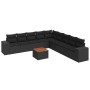 Set de sofás de jardín 10 pzas cojines ratán sintético negro de , Conjuntos de jardín - Ref: Foro24-3225488, Precio: 635,70 €...