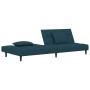 Sofá cama de 2 plazas con dos almohadas terciopelo azul de , Sofás - Ref: Foro24-375806, Precio: 234,98 €, Descuento: %