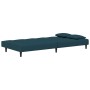 Sofá cama de 2 plazas con dos almohadas terciopelo azul de , Sofás - Ref: Foro24-375806, Precio: 234,98 €, Descuento: %