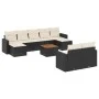 Gartensofa-Set 10-teilig mit schwarzen synthetischen Rattankissen von , Modulare Sofas für den Außenbereich - Ref: Foro24-322...