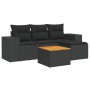 Set de muebles de jardín 5 pzas y cojines ratán sintético negro de , Conjuntos de jardín - Ref: Foro24-3257742, Precio: 331,0...