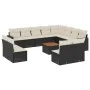 Garden sofa and cushion set 13 pieces black synthetic rattan by , Modular outdoor sofas - Ref: Foro24-3224369, Price: 753,10 ...
