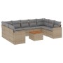 Juego de sofás jardín con cojines beige 10 pzas ratán sintético de , Sofás modulares de exterior - Ref: Foro24-3224267, Preci...