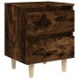 Mesitas de noche 2 uds patas madera roble ahumado 40x35x50 cm de vidaXL, Mesitas de noche - Ref: Foro24-813123, Precio: 68,81...