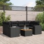 Set de comedor de jardín 7 pzas y cojines ratán sintético negro de , Conjuntos de jardín - Ref: Foro24-3257672, Precio: 494,2...