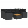 Set de comedor de jardín 7 pzas y cojines ratán sintético negro de , Conjuntos de jardín - Ref: Foro24-3257672, Precio: 494,2...